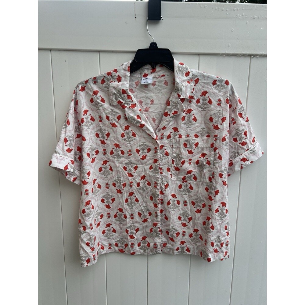 Sonoma Goods For Life Sleepwear Pajama Shirt Womens Large Floral Button-Up